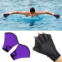1pair neoprene divingswimming gloves aquatic fitness water resistance training fingerless paddles swimming training palm webbed