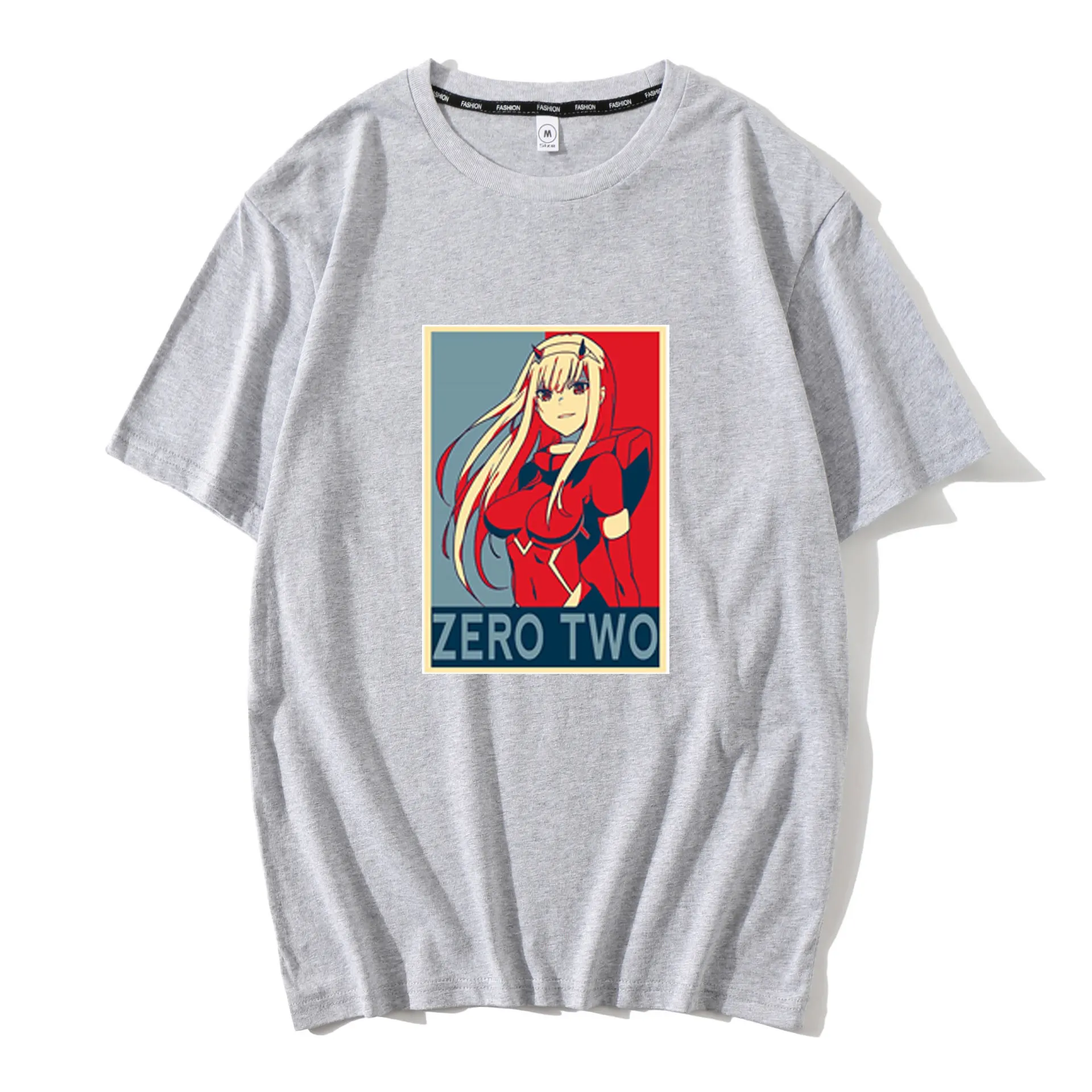 

Oversize Anime Harajuku Aesthetics Darling in the FranXX 002 Print Men's T-shirts Zero Two Waifu Japanese Cute Girl T Shirt Men