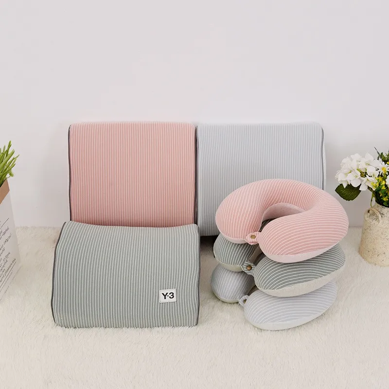 

2pcs Comfortable Soft sleeping pillows Cushion Suit Memory Foam Slow Rebound Airplane Travel pillow U Shape Support Neck pillow