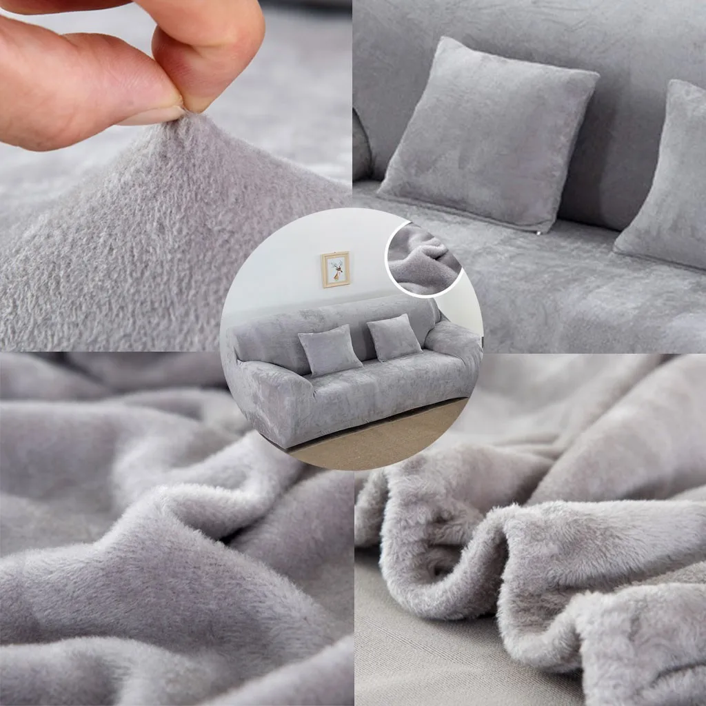 Плюшевый плотный бархатный чехол для дивана эластичный гостиной пылезащитный