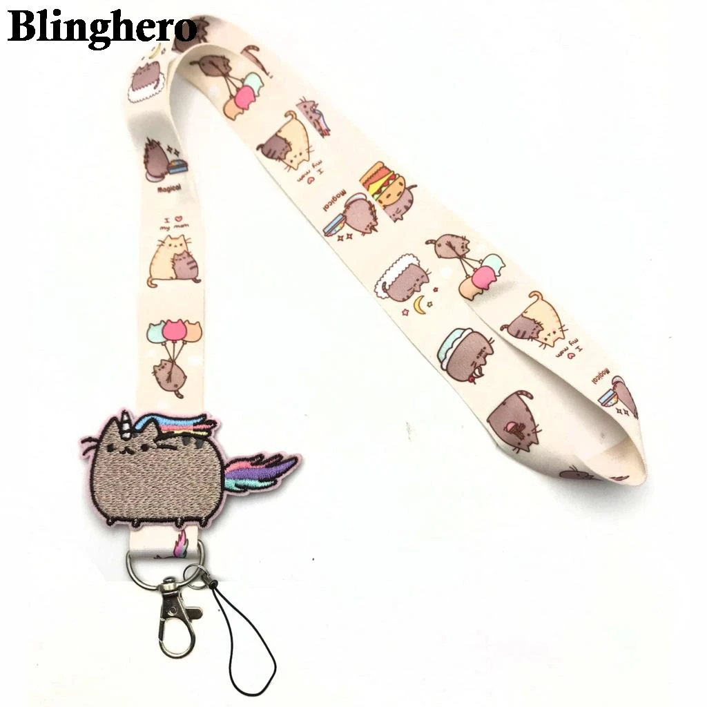 CA698 оптовая продажа 20 шт./лот милый брелок для ключей в виде кошки шнурок ID