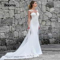 booma mermaid wedding dresses turkey 2022 lace appliques bridal dress custom made wedding gown vestidos de noiva plus size