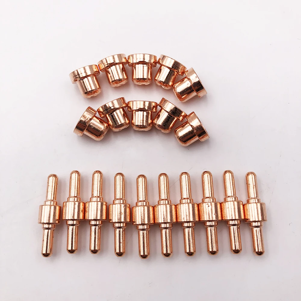 

PT-31 PT31 10pcs Short Tip and 10pcs Short Hafnium Electrode for Air Plasma Cutter Cutting Torch CUT-40 CUT-40D LGK-40 CT312