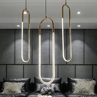 modern u style gold pendant lights energy saving 110v 220v iron study lamp lighting fixture for bar living room loft decoration