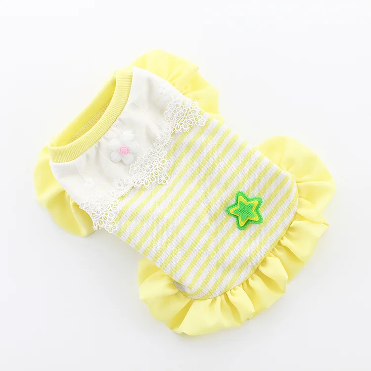 Платье жилет для собак в полоску летняя одежда из 100% хлопка кошек чихуахуа