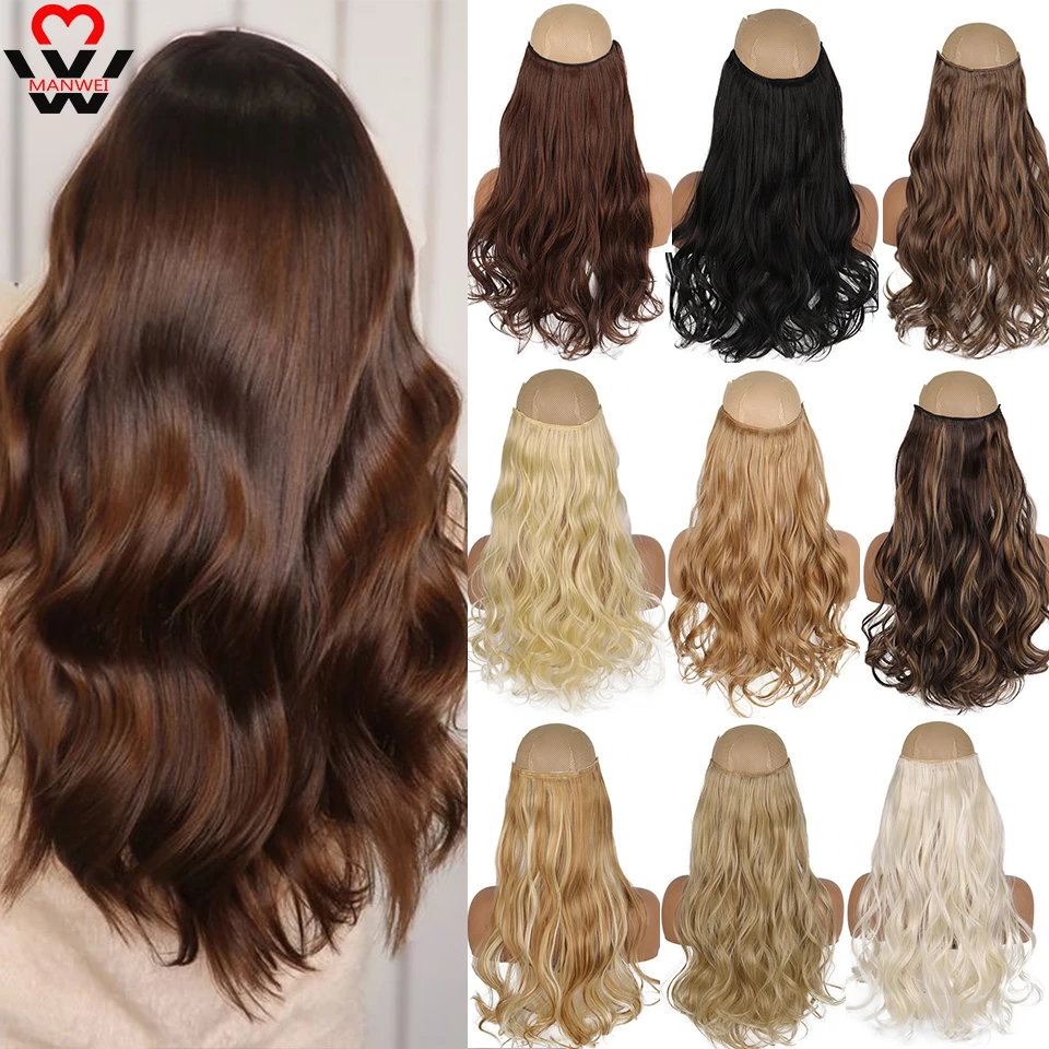 Длинные кудри MANWEI удлинитель для волос с 5 зажимами синтетический шиньон хайстил
