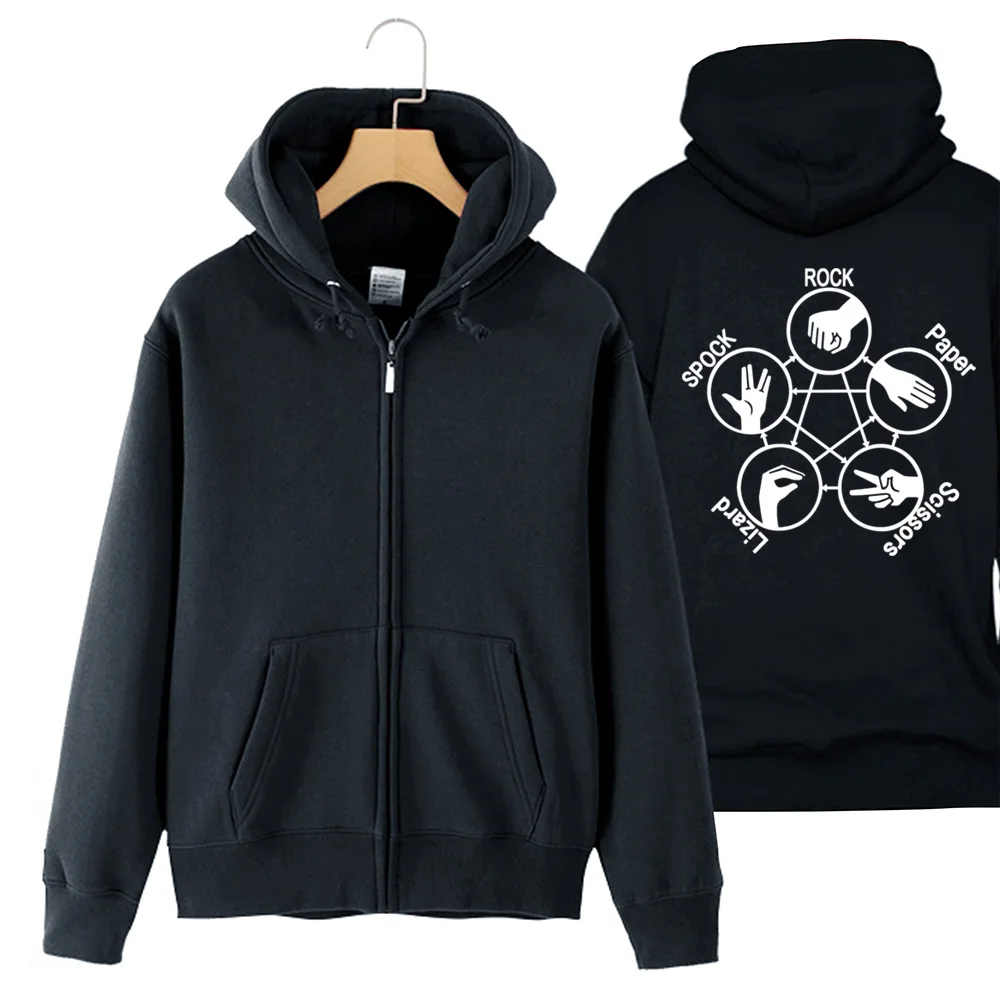 

Шелдон рок бумажные ножницы, ящерица Spock TBBT, мужская игра на руках, на молнии, Осень-зима, флисовое пальто с капюшоном, куртки ZIIART