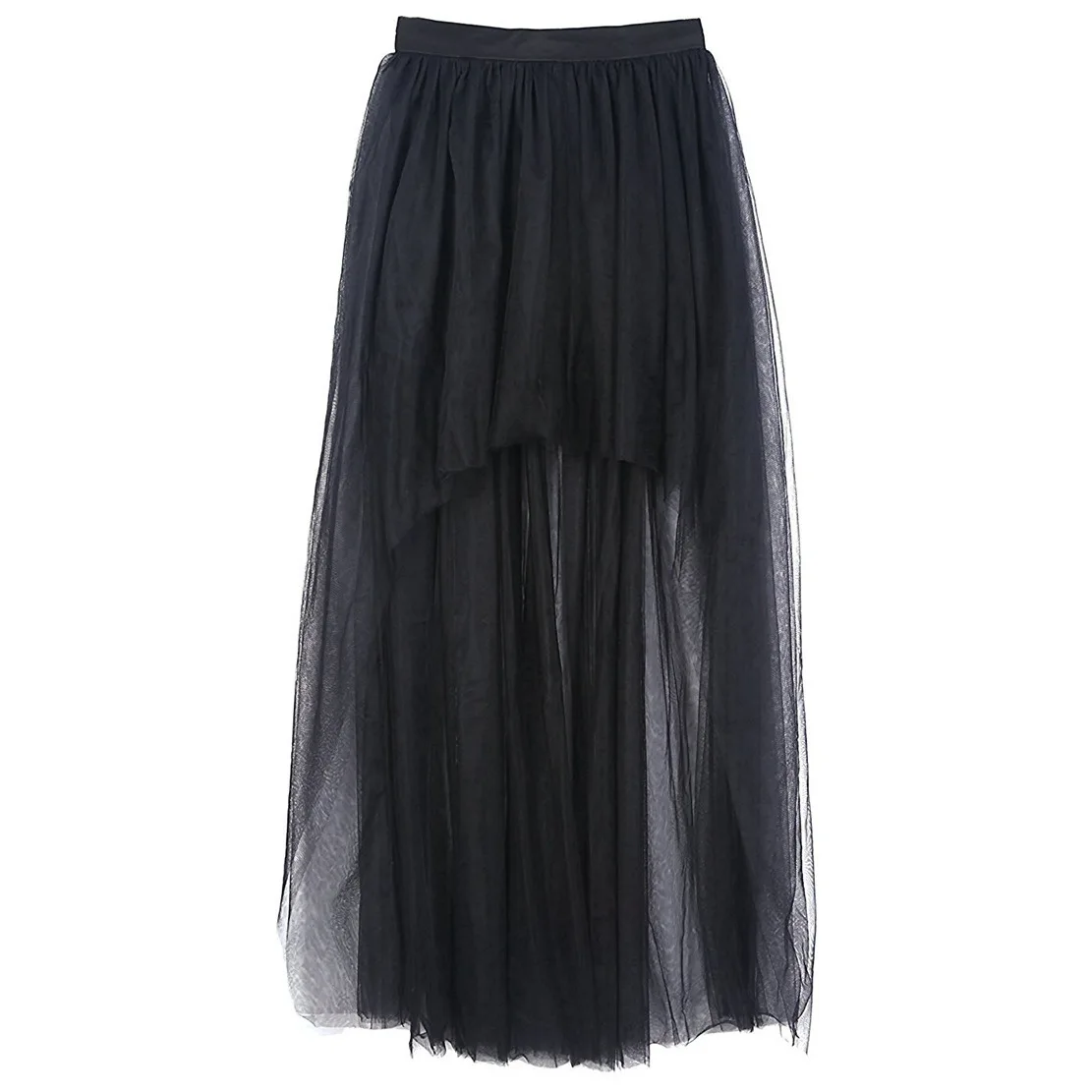 

FNOCE Cross-border Foreign Trade Summer net gauze Skirt Large Swing Dovetail Skirt Large Size Sexy Fashion Street Mopping Skirt