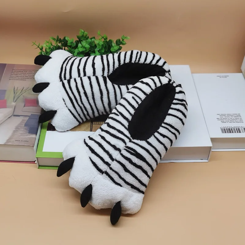 Unisex White Claws Fluffy Slippers Funny Shoes Men Women Winter Slippers Custom Slippers Home House Slippers Children Indoor