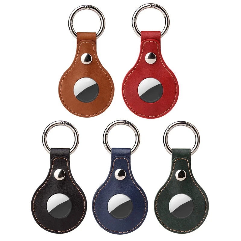 

Protective Cover Shell Location Tracker Flexible PU Leather Case Protector for AirTags Bluetooth-compatible Tracker