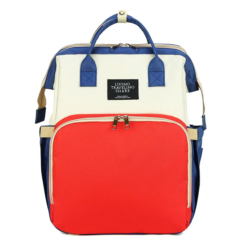 

Hot Sale Usb Folding Mommy Bags Fashion Maternal and Baby Bag Leisure Outdoor Backpack Multifunctional Crib Diaper Bags