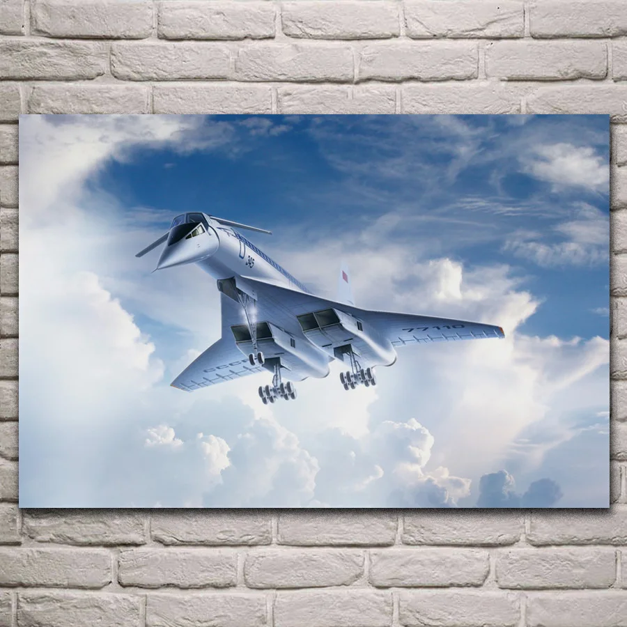 Сверхзвуковой tupolev tu 144 авиационный тканевый постер для гостиной дома стены