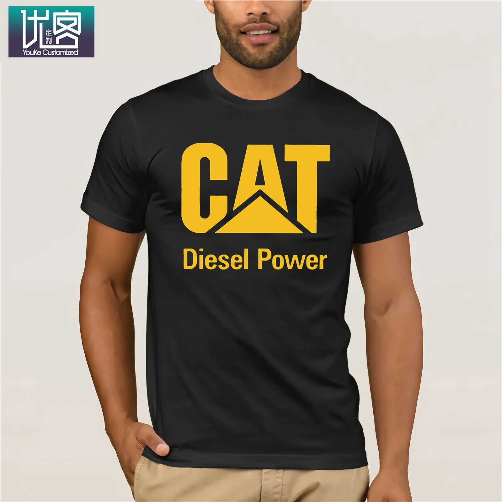 Новая дизайнерская мужская одежда с логотипом vtg cat caterpillar Мужская футболка