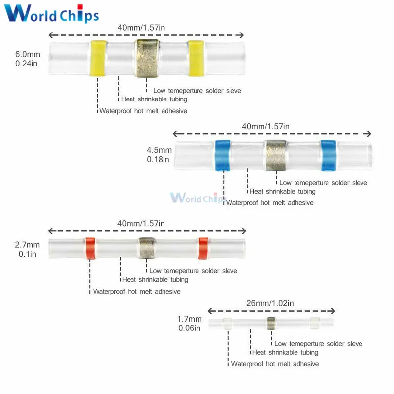 100 шт. термоусадочные Фотоэлектрические соединители для кабеля|Изоляционные