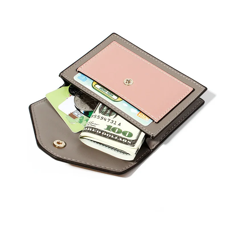 

Women 2020 Wallet Ladies Short Casual Buckle Small Card Bag Soft Leather Pocket Small Wallets Card Bag Purse Fashion Carteira