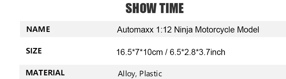 Automaxx 1:12 модель мотоцикла сплав игрушка мотокросса гоночный автомобиль ниндзя 250 Мотоцикл Велосипед автомобили игрушки для детей Коллекция