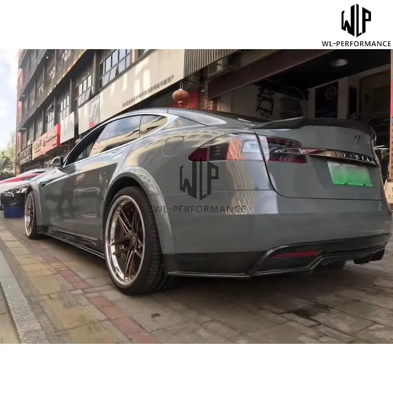 Модель S R sytle углеродное волокно + ФАП передняя губа задний бампер боковые юбки