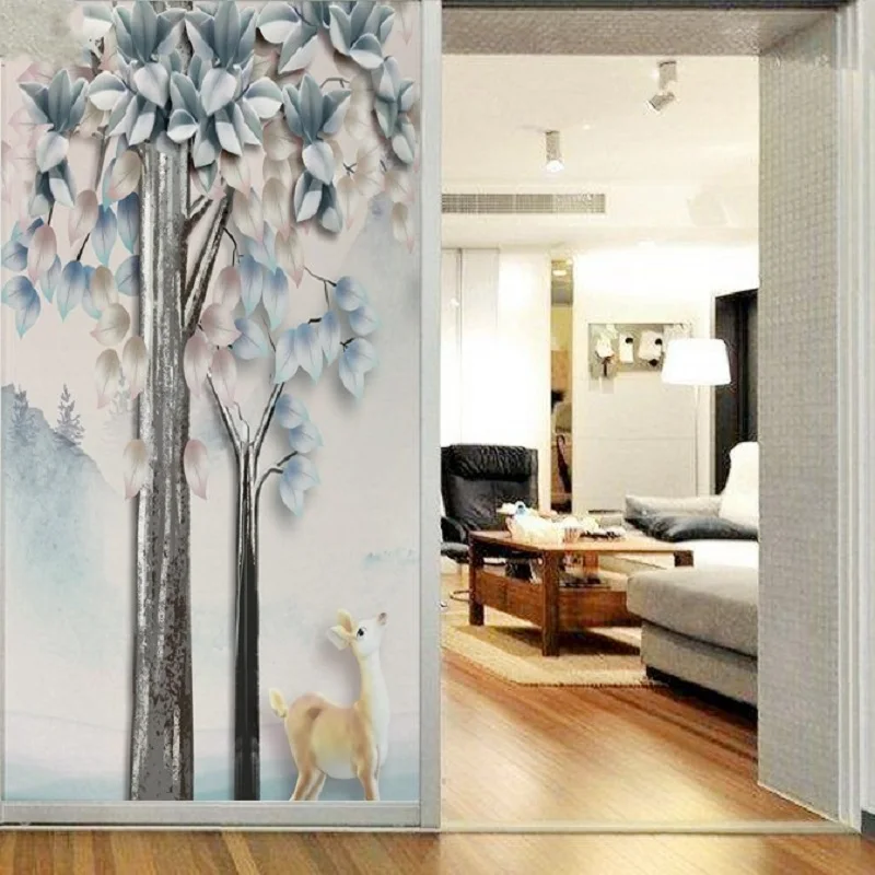 Оконная пленка с рисунком оленя статическая липкая декоративная оттенок для