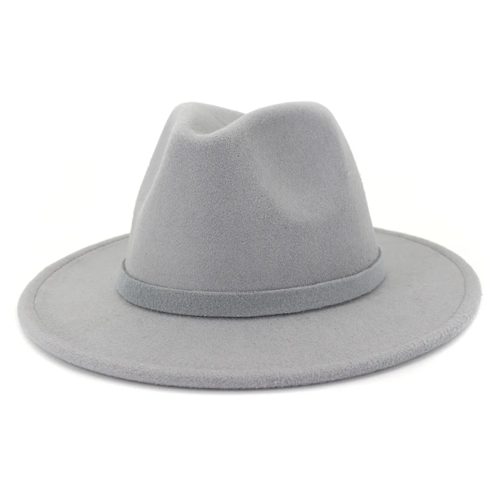 QBHAT унисекс мужская женская Белая Шляпа Fedora одноцветная с плоским краем шерсть