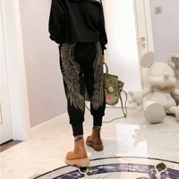 mens and womens autumn and winter new harlan radish loose sports and leisure trousers heavy industry thin wings pattern