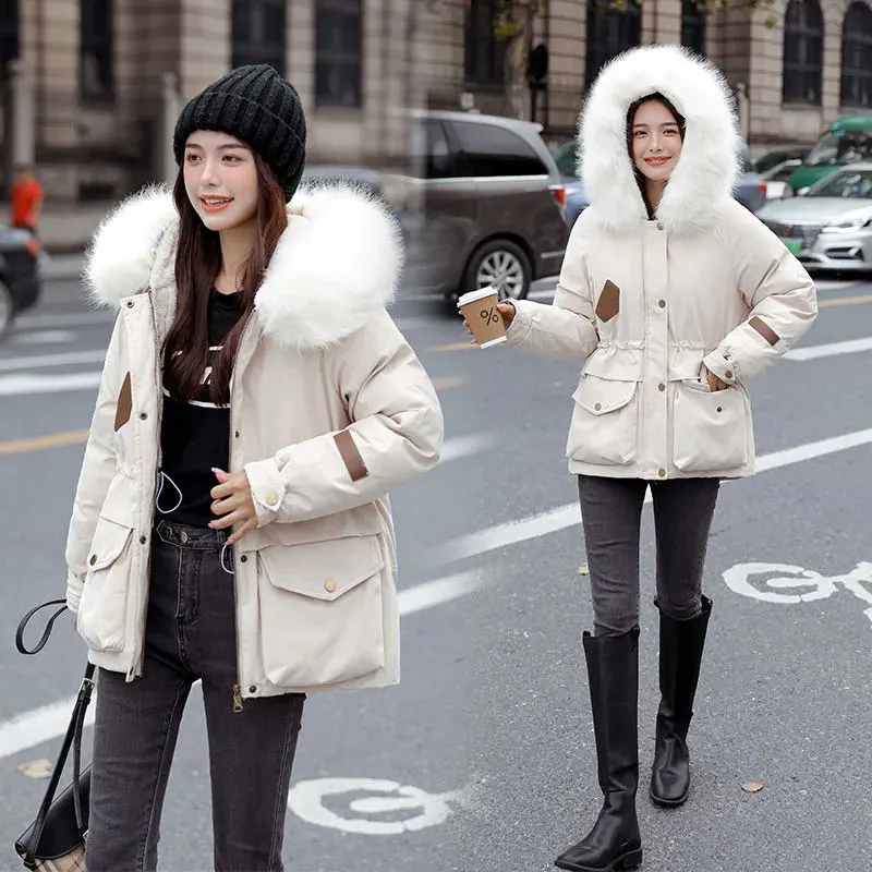 Plus Velvet Liner Short Women Jacket Winter New 2021 Fashion Hooded Down Parka Thick Large Size Clothes Women Coat Зимняя куртка