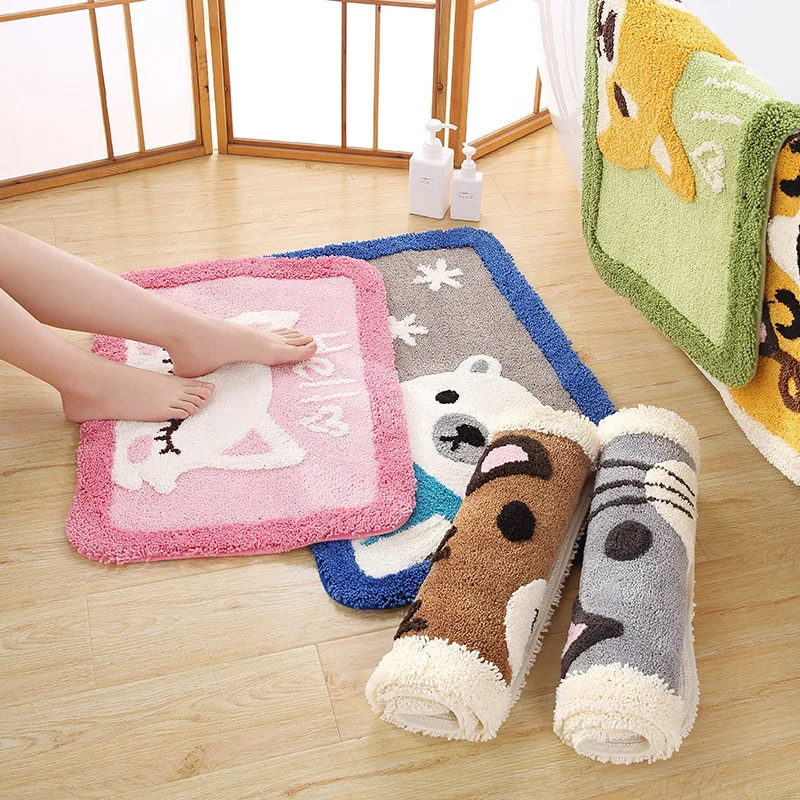 Абсорбирующие Нескользящие Коврики для ванной и туалета мультяшный милый кот