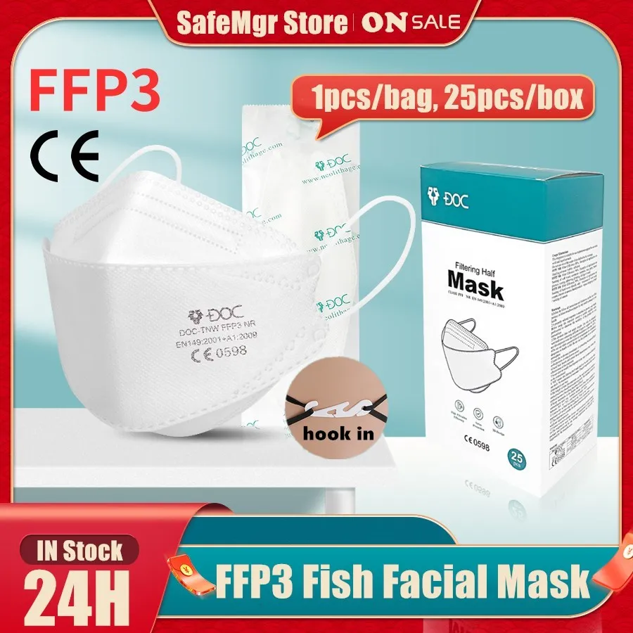 

4 Layers FFP3 Mask Fish Masks FFP2 Face Maske Protection Safety Respirator Protective Anti Droplet Dust Pollution Fast Shipping