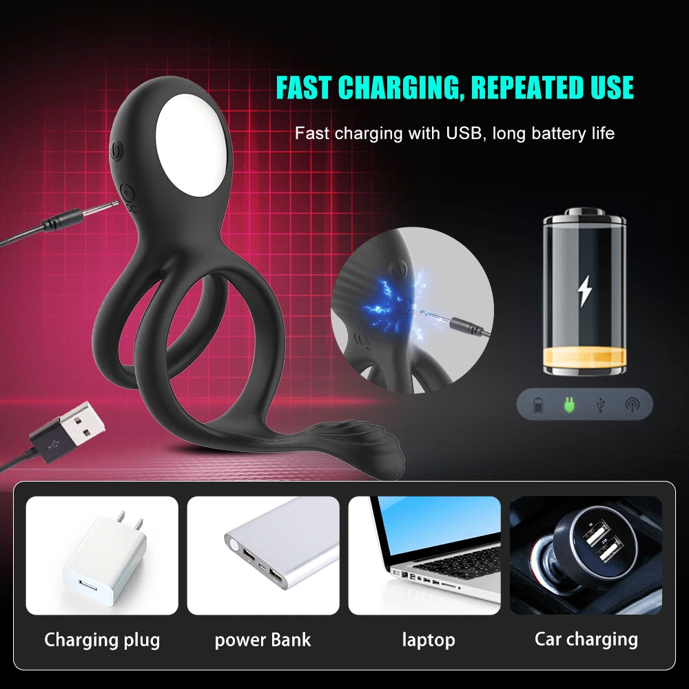 Вибратор для пениса 10 режимов Стимулятор клитора задержка эякуляции вибратор