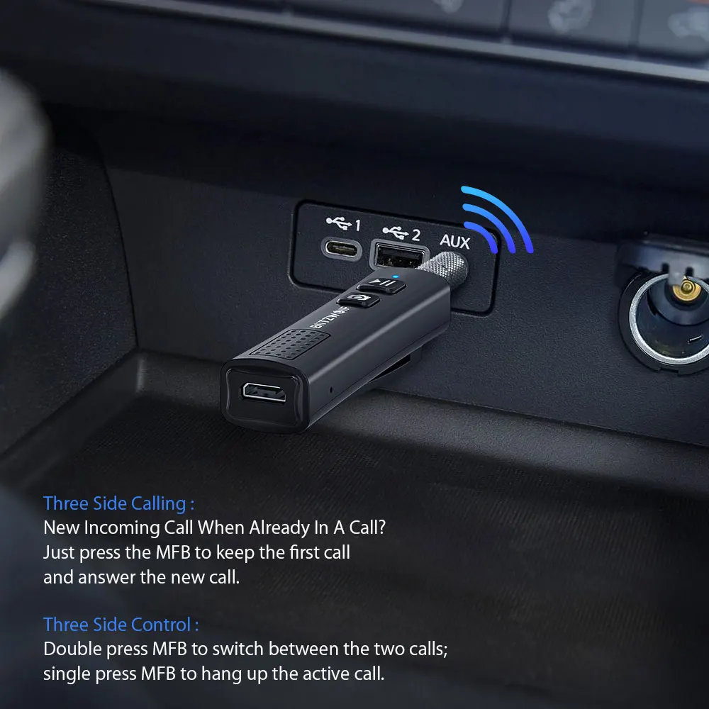 Беспроводной bluetooth приемник BlitzWolf V5.0 USB аудио мини стерео комплект со штекером 3 5