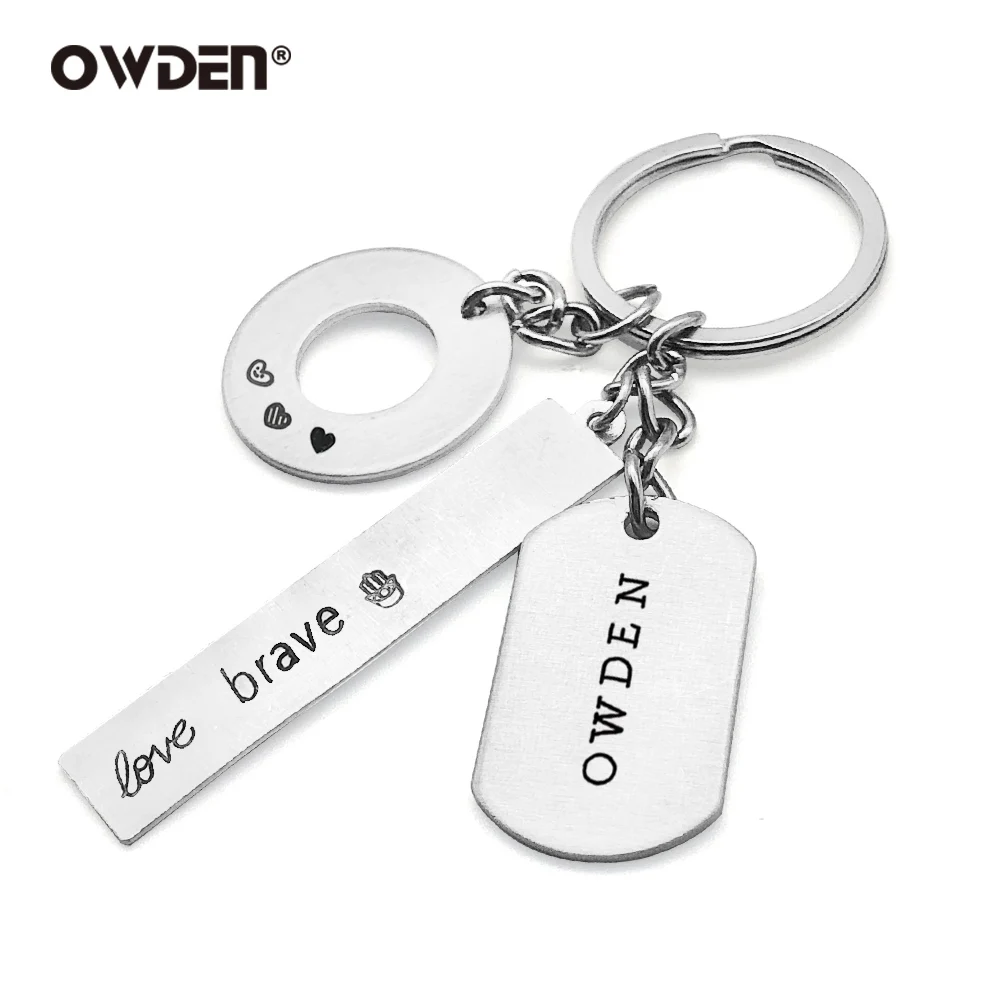 

OWDEN 40pcs Jewelry Handwork Stamping Blanks Aluminium Charms Dog Tag Keychain Pendants Jewelry Making Ornament