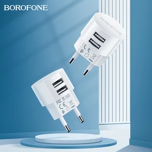 BOROFONE 5V 2.4A Dual USB Charger EU Plug Quick Charge Wall Charger Mobile Phone Charging Mini Adapt in India