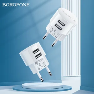 borofone 5v 2 4a dual usb charger eu plug quick charge wall charger mobile phone charging mini adapter travel charger for iphone free global shipping