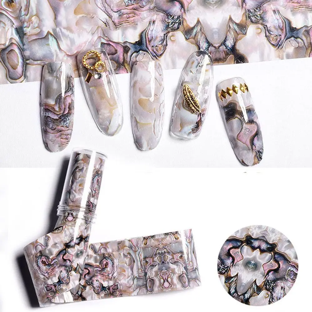 Красочные Мрамор сияющий камень стены наклейки из фольги для ногтей океан