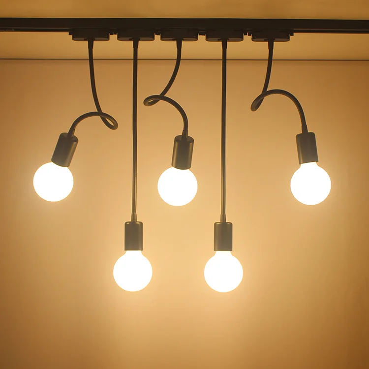 

LED Track Light Gooseneck Rail Ceiling Mounted Track Lighting Hose Neck E27 Industrial Clothing Store Adjusted Rail Lamp