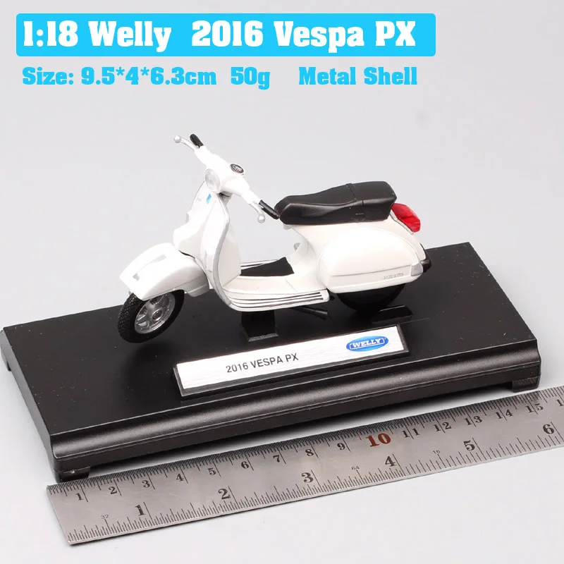2016 Vespa PX 1:18 весы piaggio vespa скутер 98 PK 125 GTR P150X 300 MP5 Primavera GTS мото rcycle мото велосипед литые автомобили игрушки модель детей - Цвет: 2016 Vespa PX