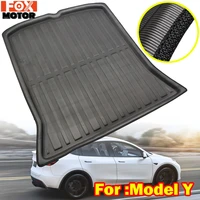 for tesla model y 2020 2021 car rear boot cargo liner protector trunk mat tray luggage carpet cover