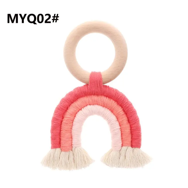 

2 Pack Baby Teething Set Wooden Teether Rings Pacifier Clip Chain Teether Holder 95AE