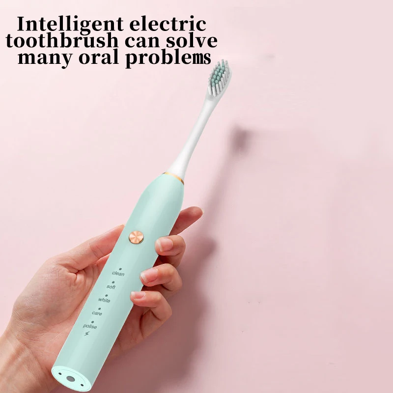 Electric Toothbrush Rechargeable Sonic 5Mode Travel with Brush Head Gift Intelligent home health | Бытовая техника