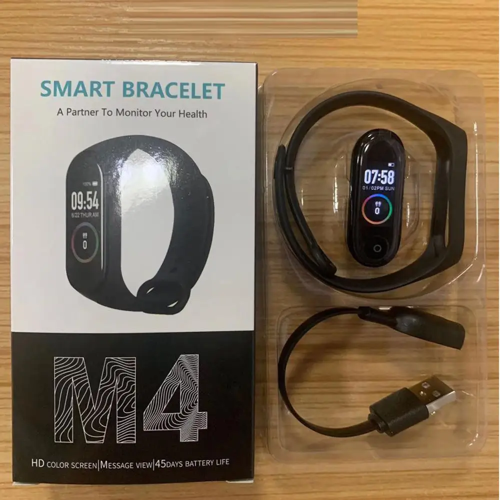 Умный Браслет 3 цвета AOSST Mi screen Band 4 носимый умный фитнес-браслет Bluetooth спортивный