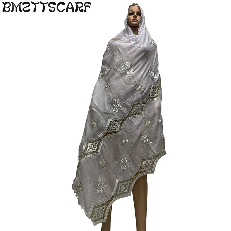 2019 африканская Женская шаль 100% хлопковый шарф средней длины с вышивкой женский