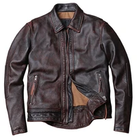 automotive genuine leather jacket coat for men vintage motorcycle cowhide jacket european tuxedo dress suit coats 5xl streetwear