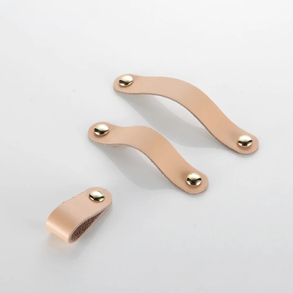 

CTHome Leather Handle and Knobs Door Knobs Pull For Furniture Cabinet Chest Drawer Suitcase Handle w/Screws Furniture Hardware