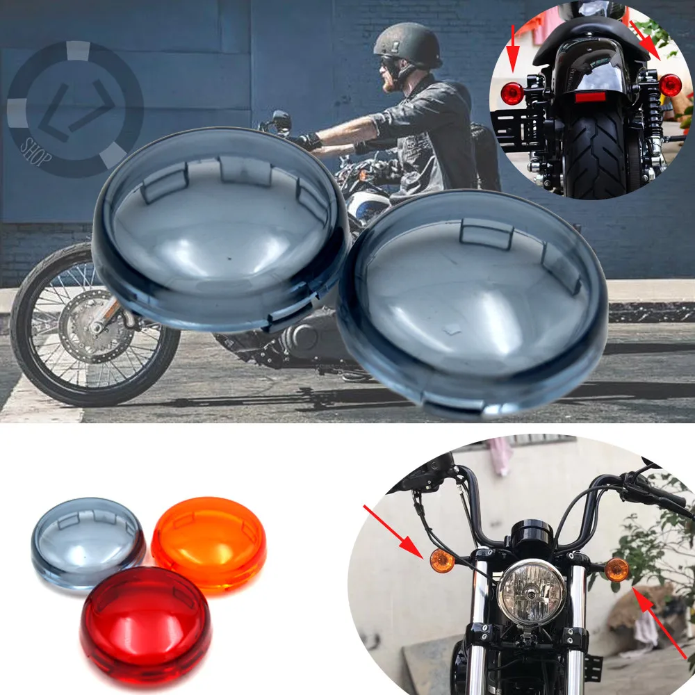 

For Signal Indicator Light Lens Cover for Harley Dyna Softail Sportster 1200 883 Fatboy Electra Heritage Rocker King
