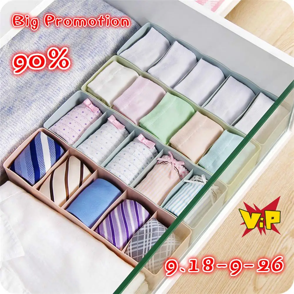 

5 Grids Drawer Storage Box Socks Underwear Tie Bra Lingerie Organizer Cosmetic Home Daily Creative Organizer Cases Jewelry