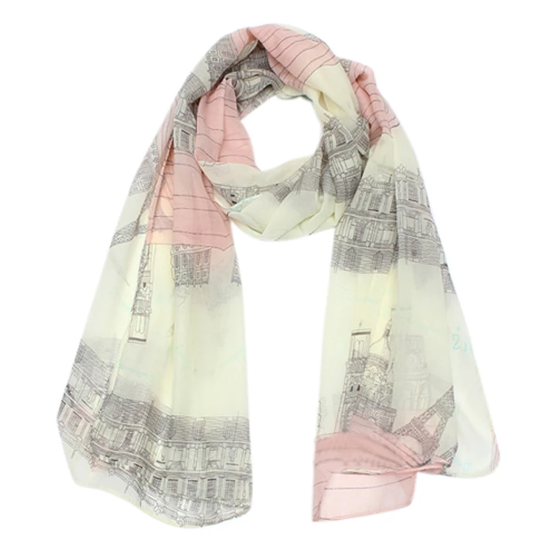 

Женский Повседневный прозрачный мягкий длинный шарф, шаль с принтом из прозрачной ткани, удобные шарфы