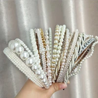 24 styles fashion simulation pearl hairbands hair accessories for women korean bowknot gold bezel headbands wedding jewelry 2020