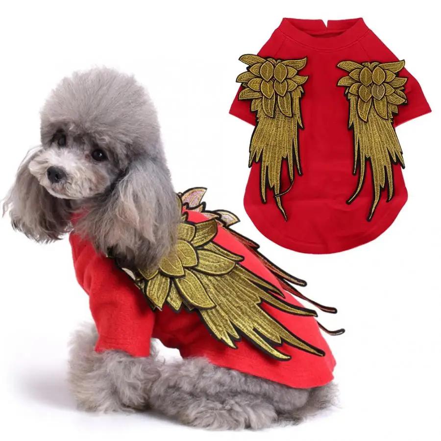Пальто для маленьких щенков красный хлопок милая одежда домашних животных