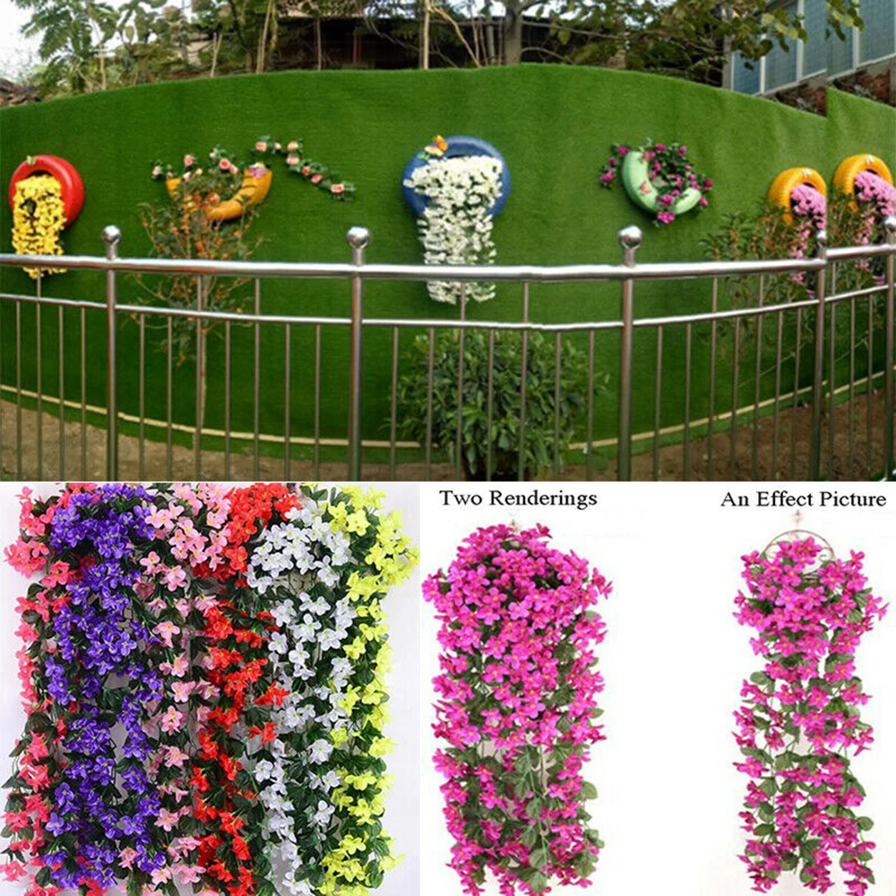 

Wedding Home Decoration Artificial Fake Flowers Ivy Vine Hanging Garland Plants Violet Flores Artificiales Garden Decor Outdoor