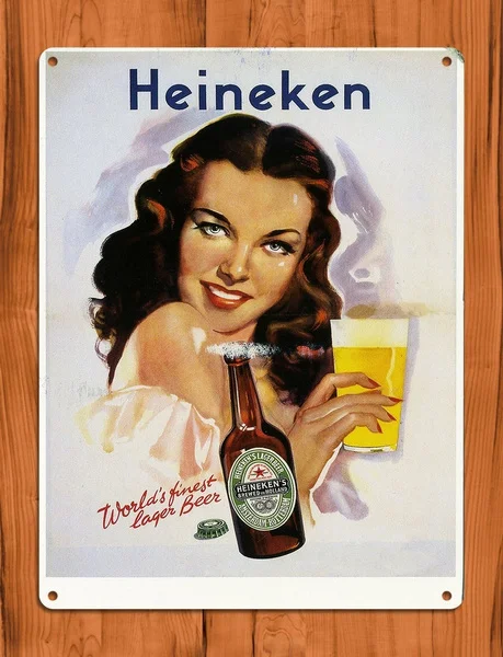 

Tin Sign Heineken Retro Beer Bar Man Cave Garage Rustic Wall Decor