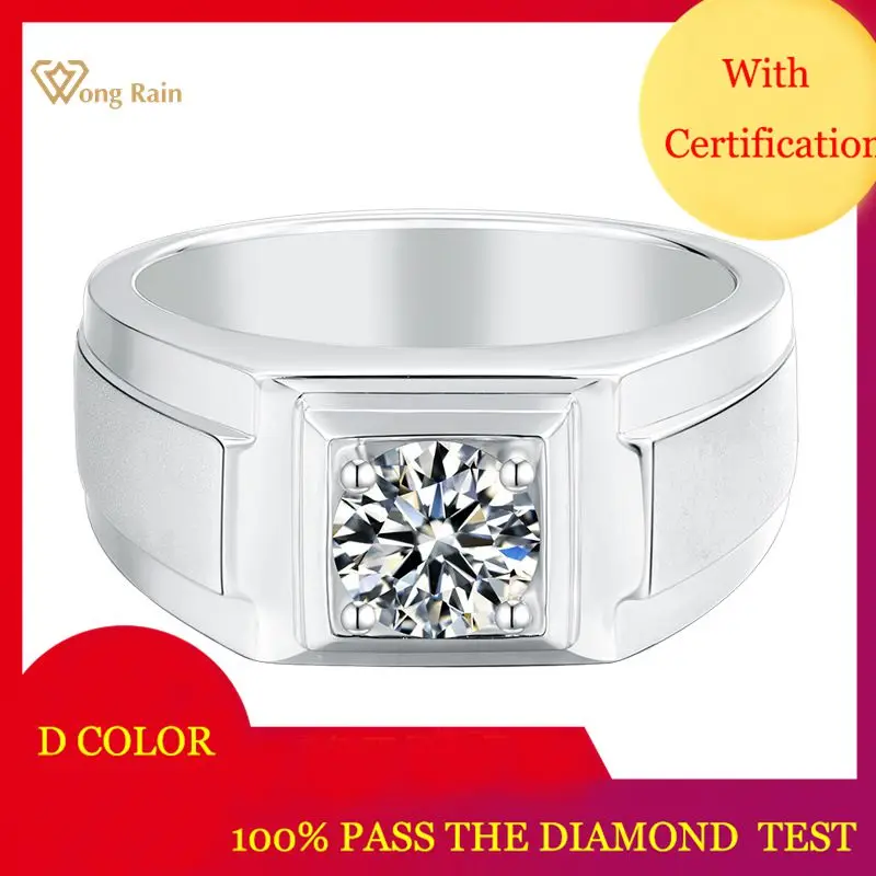 

Вонг дождь 925 пробы серебро 1 карат VVS1 D Цвет настоящий Муассанит бриллиантами драгоценный камень свадебные Обручение ювелирные изделия из д...